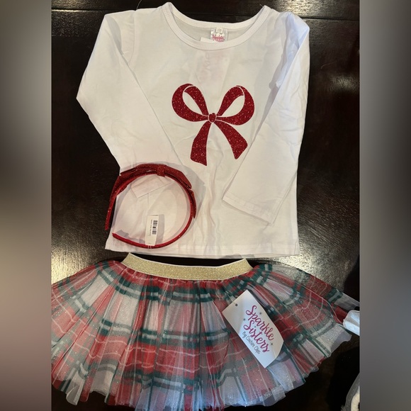 NEW Toddler Girls Christmas Plaid Tutu Outfit, Size 3T - Picture 4 of 10